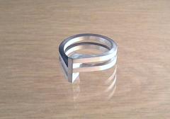 Ring, 925 zilver met dubbele scheen, maat 18,5